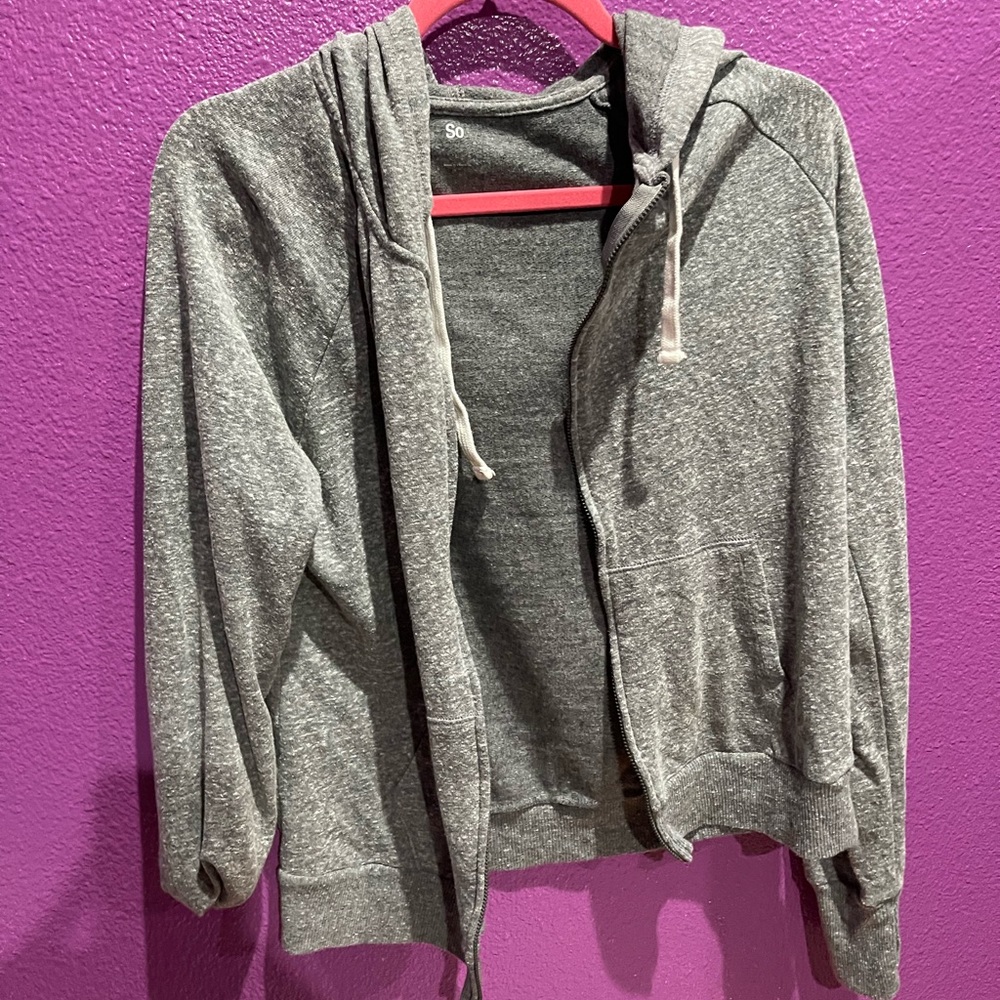 Grey zip up hoodie